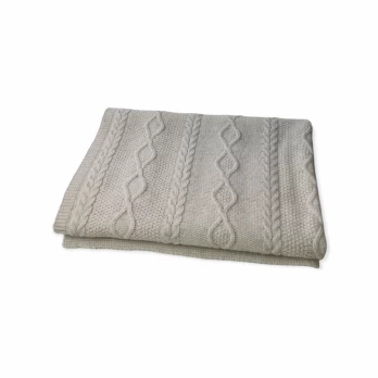 MILLI pledas merino vilna DIAMOND, aran ice grey, 100x80cm