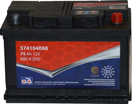 Akumuliatorius AD 74Ah 680A