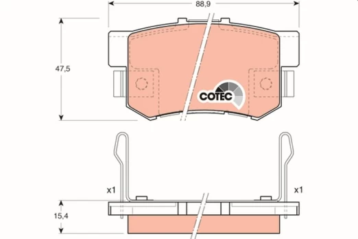 TRW GDB3154 Brake pad set