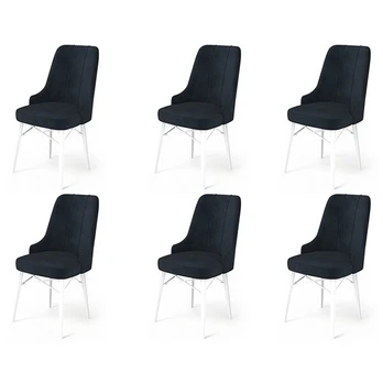 Kėdės rinkinys (6 vienetai) Pare - Anthracite, White