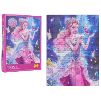 Dėlionė vaikams 100 vnt Rožinė Princesė