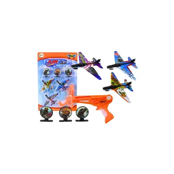 Lean Toys Gun Launcher Planes 3 Planes 3 Shields Oranžinis
