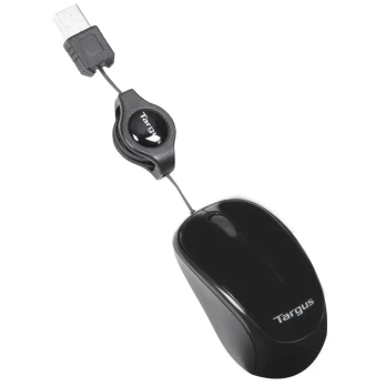 Targus AMU75EU, Ambidextrous, Blue Trace, USB Type-A, 1000 DPI, Black