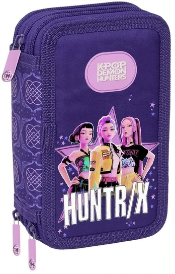 Safta Kpop Demon Hunters Fighters triple pencil case 37pcs