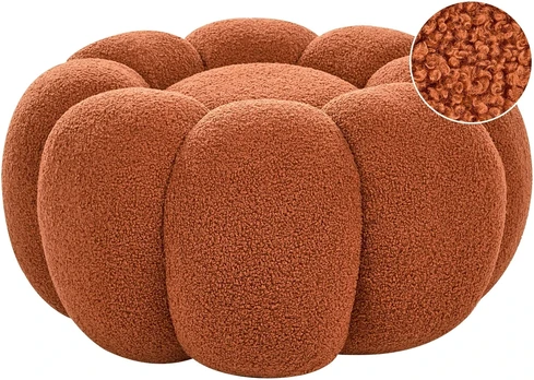 Beliani BEAUFORT pufas, „bouclé“, rudas