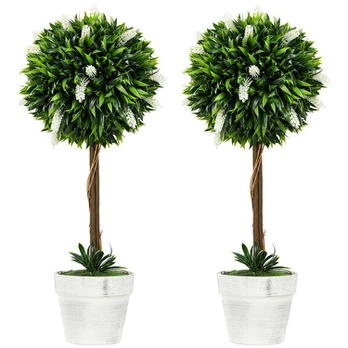 Dirbtinis levandas, 2 vnt., 60 cm, puodas, plastikas, dekoracija