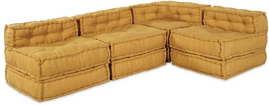 Modulinė sofa 4 pcs Geltona audinys