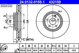 ATE 24.0132-0159.1 Brake Disc