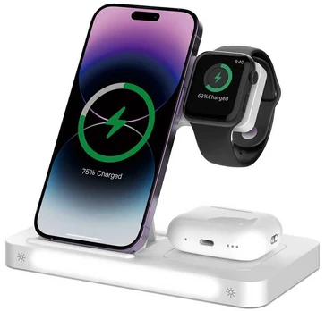 Devia Smart 3in 1 wireless charger 15W baltas