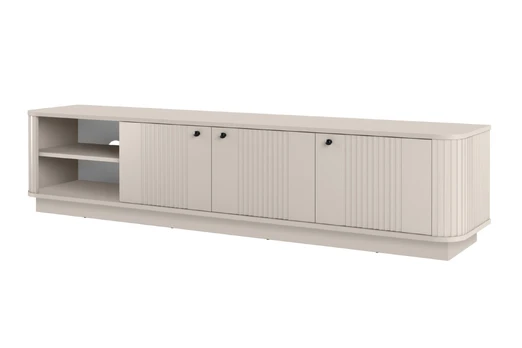 Tv Set Vesper 187 Cm With Open Shelfs - Cashmere / Black Handles