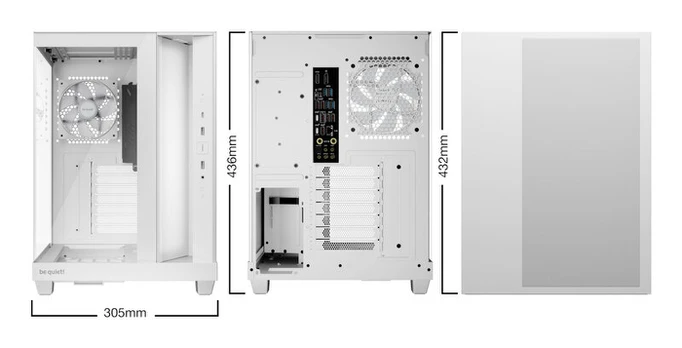 Korpusas CaseBE QUIETATX/micro ATX/Mini-ITXWhiteMidi TowerPCBGW86