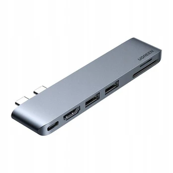 UGREEN 6-in-1 USB-C adapteris MacBook Air/Pro pilkas