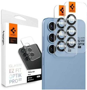 Kameros apsauga Samsung Galaxy S25 Plus telefonui "Spigen Optik PRO Glas.TR EZ Fit Camera Protector 2-Pack"