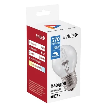 Halogeninė lempa AVIDE AT-0430 28W, E27 mini, P45, 370 lm
