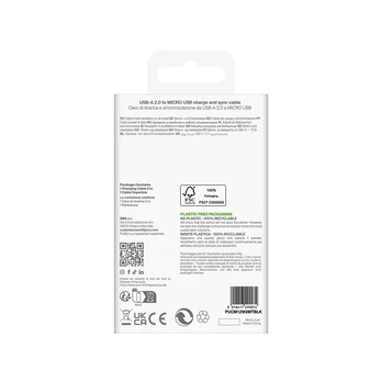 Kabelis Puro 12W TPE USB-A - Micro-USB 2m - juoda