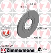 Stabdžių diskas ZIMMERMANN 250.1359.20 kaina