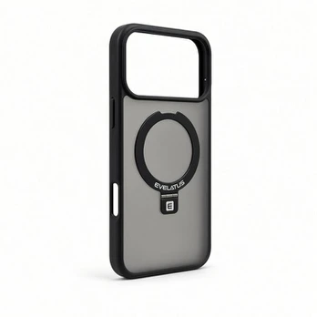 Nugarėlės dėklai Evelatus Apple iPhone 18 Pro Max Shield Case With MagSafe & Stand Matte Ring Black