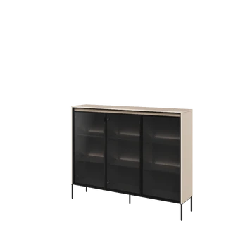 Vitrina TREND TR8BPC-V2, smėlio spalvos/juoda