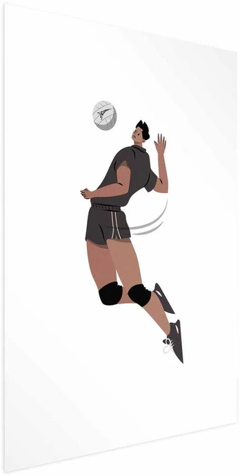 Artgeist Plakatas - Volleyball Player on a Light Background - Illustration