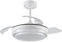 Lubinis ventiliatorius su lempa CristalRecord Lander Mini, 46 W kaina