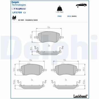 DELPHI LP3709 Brake pad set