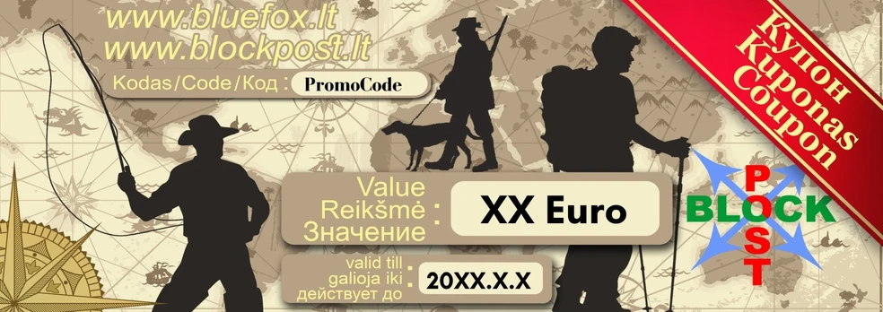 Dovanų čekis (kuponas) 10, 20, 30 ... 200Euro 100