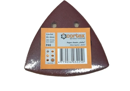 Šlifavimo lapeliai CORTEX Delta, 93 x 93 mm, 5 vnt., P120