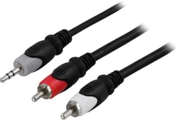 Kabelis DELTACO garso, 3.5mm-2xRCA, 3.0m / MM-141 kaina