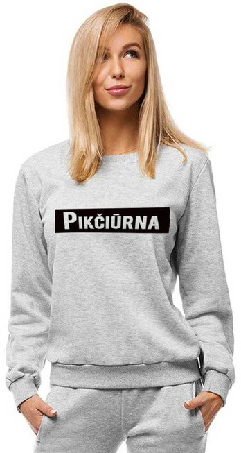 Moteriškas pilkas džemperis Pikčiūrna