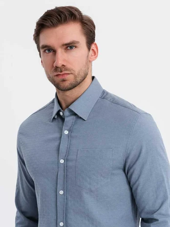 Blue men's shirt mėlynas