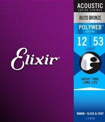 Elixir Strings Eliksyras Stygos ak. gitarai Eliksyras 11050 0.012-0.053 Bronze Polyweb