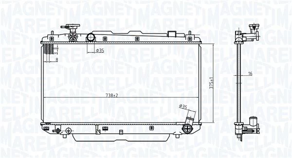 Radiatorius, variklio aušinimas MAGNETI MARELLI 350213176500