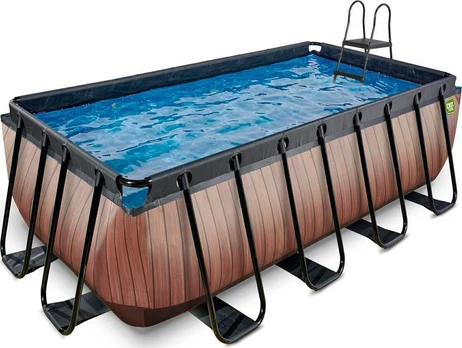 EXIT Wood pool 400x200x122cm with sand filter pump - ruda