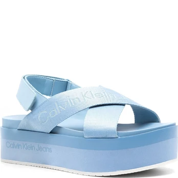 Basutės moterims, Mėlyna, Flatform sandal sling