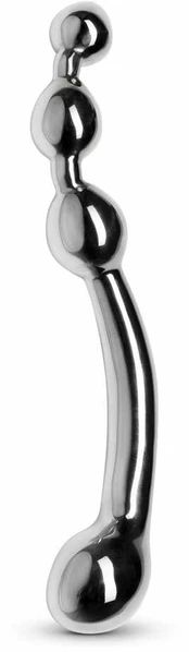 Sinner Multi-Stim Metal Wand - Curved Intimate System, Sidabrinis, 22 cm