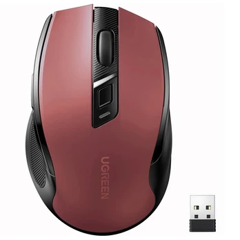 Pelė Ugreen Belaidė pelė UGREEN MU006 2.4 GHz + Bluetooth 5.0 (raudona)