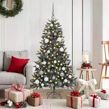 Kalėdų medelis with Decorative String Lights Žalia 150 cm PVC