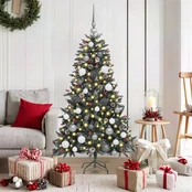 Kalėdų medelis with Decorative String Lights Žalia 150 cm PVC kaina