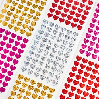 Lipdukai, širdelės, Silvery 20 Sheets