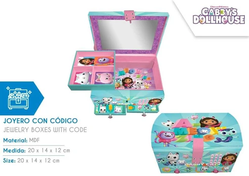 „Gabby's Dollhouse“ papuošalų dėžutės su kodu