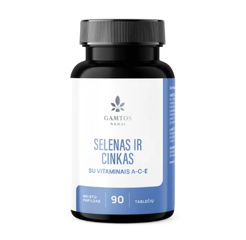 Gamtos namai selenas ir cinkas su vitaminais A-C-E – 90 kapsulių