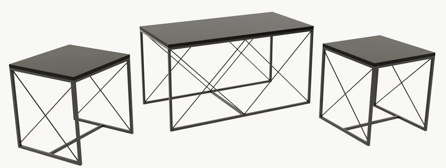 Kavos staliukų rinkinys Defne - Anthracite