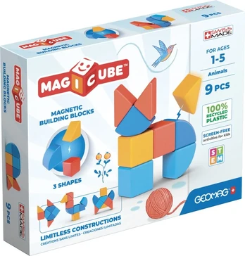 Magnetiniai kaladėlės - Gyvūnai (9 vnt.)