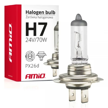 AMiO Żarówka halogenowa H7 24V 70W filtras UV (E4)