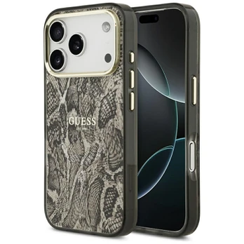 Dėklas Guess Python Pattern MagSafe do iPhone 17 Pro ruda