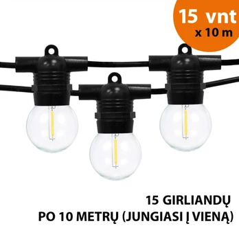 Elektrinė girlianda 150 m Glow juoda