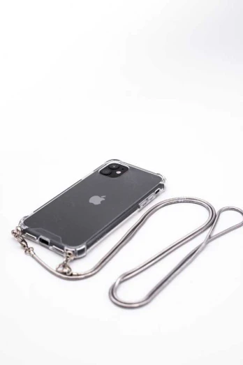 Evelatus iPhone 6/ 6S Silikoninis skaidrus su karoliais TPU dirželiu Apple Silver
