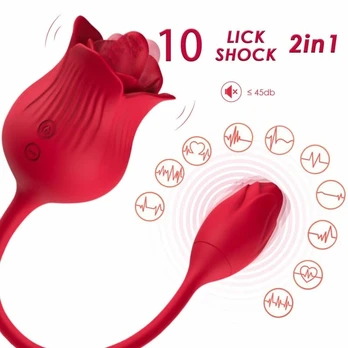 ARMONY Pink Clitoris Stimulator Vibrator with Tail 10 Modes Red 340mm
