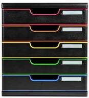 Exacompta 301914D, Polystyrene, Juodas, Multicolour, A4, A3, A4, 5 drawer(s), Brochure, Catalogue, Envelope, Flat file, Folder, Hanging folder, Letter, Note, Paper, Picture