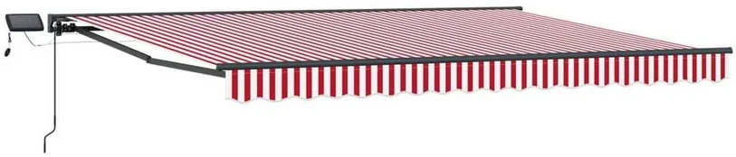 Rankinis markizės rėmas su LED Raudona ir balta 4 × 3,5 m
